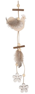 Wooden Hen for Hanging 6 x 30 x 1 cm