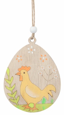 Kakasos fa tojás 7,5 x 9 x 0,5 cm, akasztásra