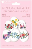 Egg Shrink Decoration, Flowers 12 pcs