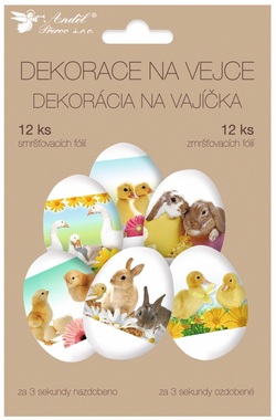 Egg Shrink Wraps 12 pcs, Animals