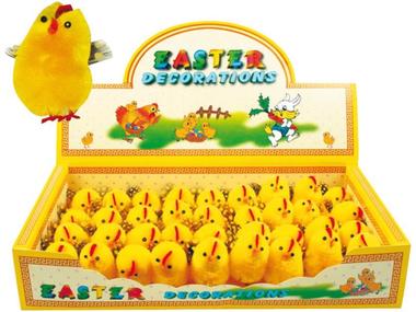 Easter Chicken with Feather 3 x 4 x 3 cm, 36 pcs