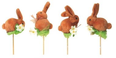 Rabbit brown 5 x 7 x 6 cm + stick