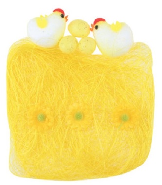 Sisal with Decorations 13 x 12 x 4 cm Bag, Yellow