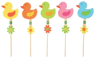 Decoration on Stick 6 x 12 x 0,3 cm, Duck + Stick