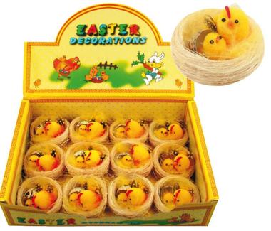 Easter Chicken 6 x 6 x 3 cm, 12 pcs in Box