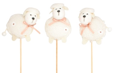 White Sheep 6 x 8 x 6 cm + Stick