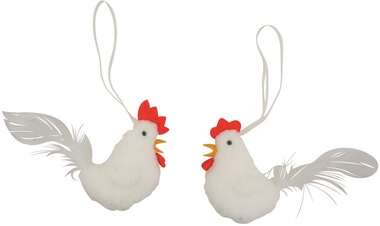 Hanging White Hen 8 x 6 x 3 cm