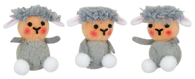 Grey Sheeps in Box 3 x 6 x 3 cm, 3 pcs 