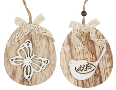 Hanging Wooden Egg 8x 9,5 x 0,5 cm 