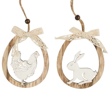 Hanging Wooden Egg 8x 9,5 x 0,5 cm