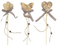 Decoration on Stick 7 x 6 x 0,5 cm + stick, Wood