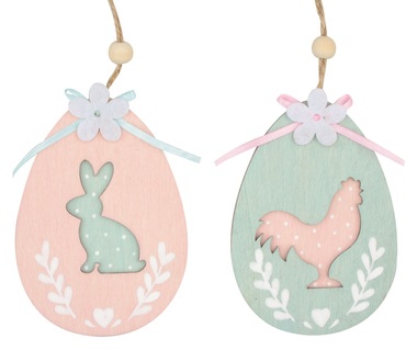 Hanging Wooden Egg 8,5 x 12 x 0,5 cm