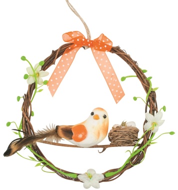 Hanging Bird in Nest 14 x 14 x 3,5 cm    