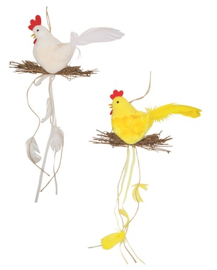 Hanging Plush Hen with Nest 25 x 42 x 4 cm