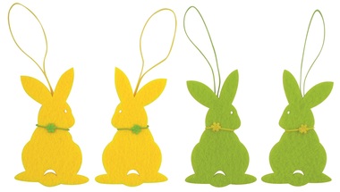 Hanging Rabbit 8 x 5 x 0,3 cm, 4 pcs Bag