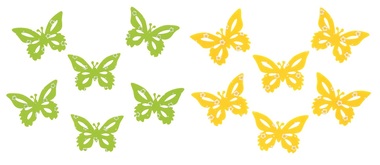 Felt Butterfly 5 x 4 x 0,3 cm, 6 pcs Bag