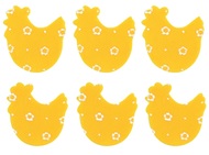 Hen 3,5 x 3,5 x 0,3 cm with Double-sided Sticker, 8 pcs Bag