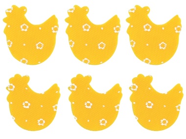 Hen 3,5 x 3,5 x 0,3 cm with Double-sided Sticker, 8 pcs Bag