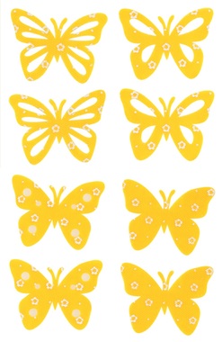 Felt Butterfly 6 x 5 x 0,3 cm, 8 pcs Bag