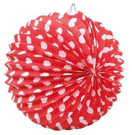 9231 Lampion červen&yacute; s punt&iacute;ky 23 cm-1