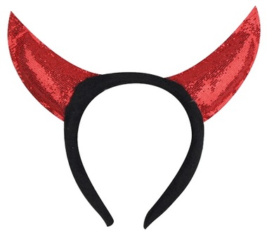 Headband with Devil Horns (Red Shine)