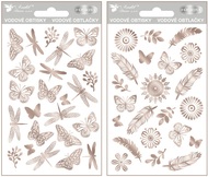 Water decals, Silver foil, 9 × 15 cm