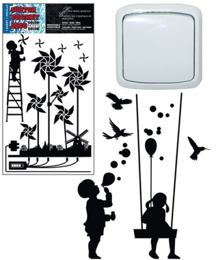 Rub- On transfer sticker 24 x15 cm, Windmills
