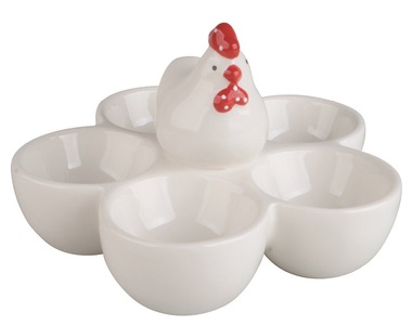 Ceramic Holder with Rooster for 5 eggs 15 x 9 x 15 cm
