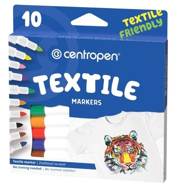 Textile markers, 10 pcs, CENTROPEN