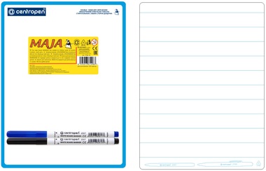 Double-sided Erasable Chart 17,5x23 cm + 2 Markers