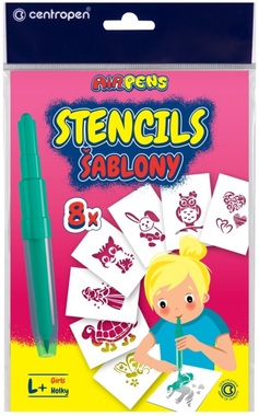 Stencils A5, 8 pcs, For Girls, CENTROPEN