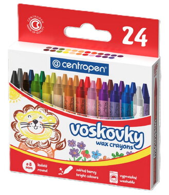 Wax crayons 24 pcs Centropen, washable