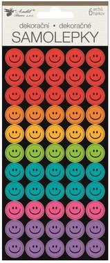 Smiley Stickers, colored, 6 sheets / 300 pcs, 9.5 × 21 cm