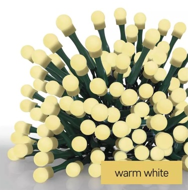 LED Christmas cherry chain - balls, warm white, 20 m, 200 LEDs, 8 functions, timer