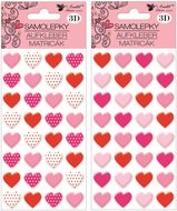 3D Stickers - Hearts 9.5 x 22 cm