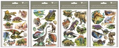 Csillámos és 3D effektusú dinoszaurusz matricák 13 x 19 cm