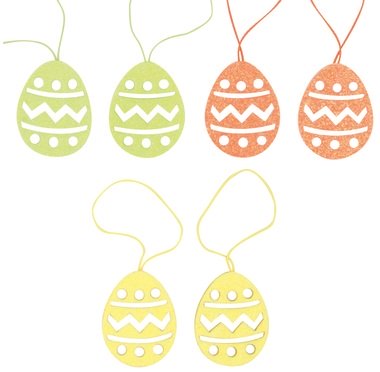 Hanging Glitter Egg 3,5 x 4,5 x 0,3 cm 6 pcs