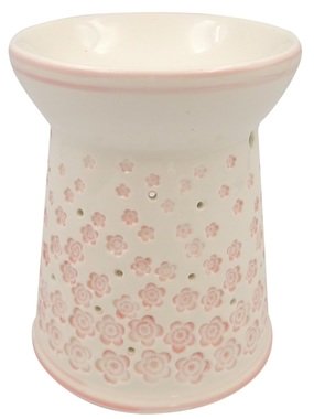 Porcelain Aroma Lamp 10 x 12,5 cm w/Pink Flowers