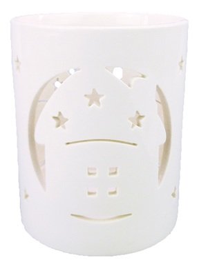 Porcelain Candle Holder House 10,5 x 13 cm