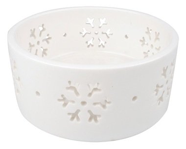 Porcelain Candle Holder with Snowflakes 10,5 x 5 cm 
