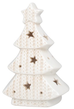 Porcelain Decoration Knitted House w/LED 9 x 13,5 cm 