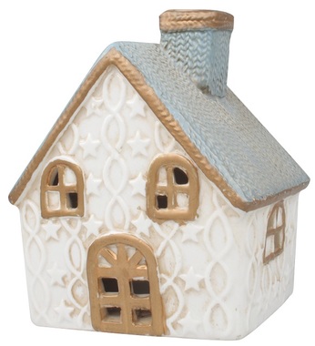 Porcelain Decoration House w/LED 8,5 x 10,5 x 8,5 cm 