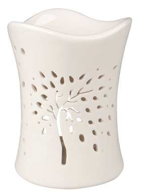 Porcelain Aroma lamp with Tree 10 x 13 cm