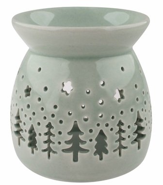 Porcelain Aroma Lamp Winter Forest 10 x 9.5 x 10 cm
