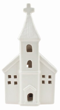 Porcelán templom LED világítással 9 × 16,5 × 6,5 cm, állítható