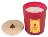 20029 Sv&iacute;čka MAGIC WOOD s dřevěn&yacute;m knotem - VESEL&Eacute; V&Aacute;NOCE 300g -1