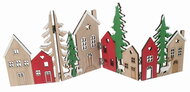 23067 Leporelo dřevěn&eacute; Domky 45 x 16,5 x 0,5 cm na postaven&iacute;-2