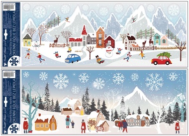 Decorative Window Cling with Glitter Winter Village 21 × 59.5 cm