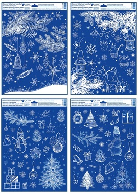 Decorative Window Cling with Glitter Christmas 30 × 42 cm