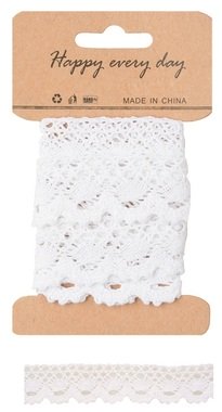 Decoration Lace String 2 cm x 1 m, White